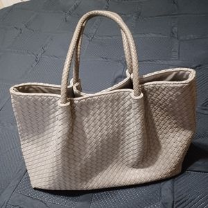 Lulu Dharma Grey Woven Soft Vegan Leather Purse